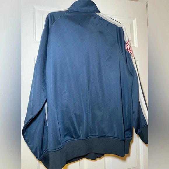 New York Yankees Men's XL Athletic Jacket Baseball Training Striped Sleeve Logo - Picture 6 of 7
